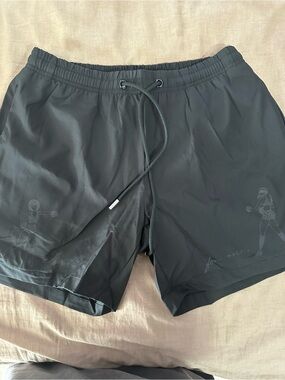 Shell Corp Men's Black Performance Drawstring Shorts
